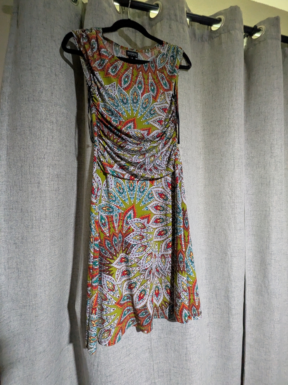 Enfocus Studio Multicolor Paisley Midi Dress in Red, Green, Blue, Cream